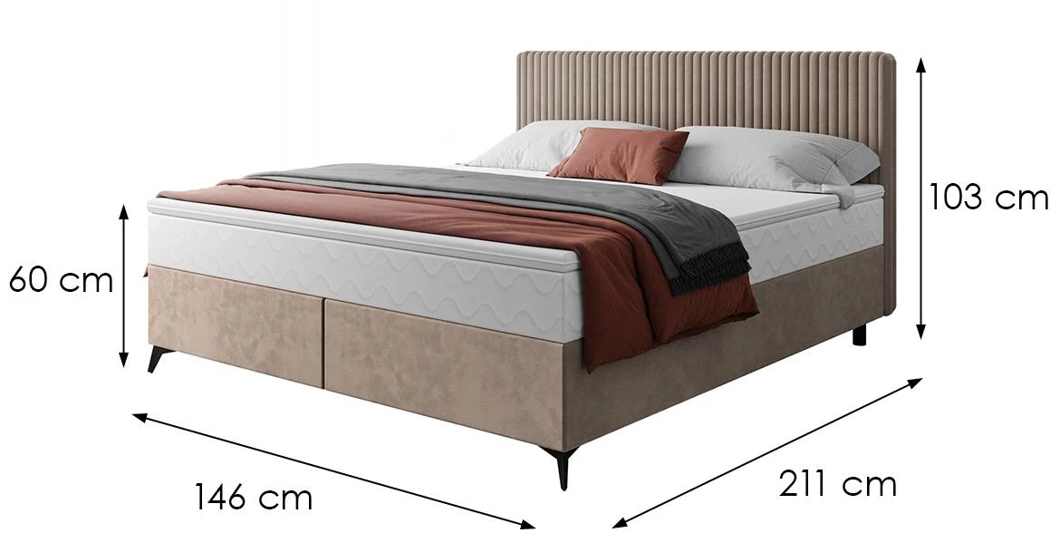 Manila 21/Tilia 17 krevet sa prostorom za odlaganje 146x211x103 cm bež