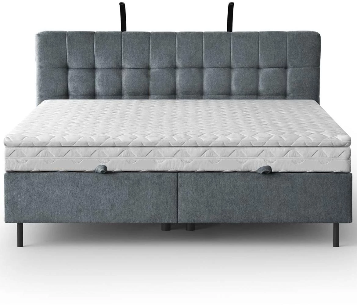 Aston 13 krevet sa prostorom za odlaganje i rasvetom 186x211x137 cm siva
