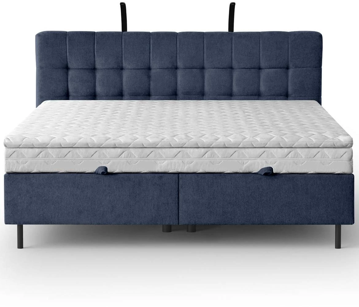 Aston 26 krevet sa prostorom za odlaganje i rasvetom 186x211x137 cm plava