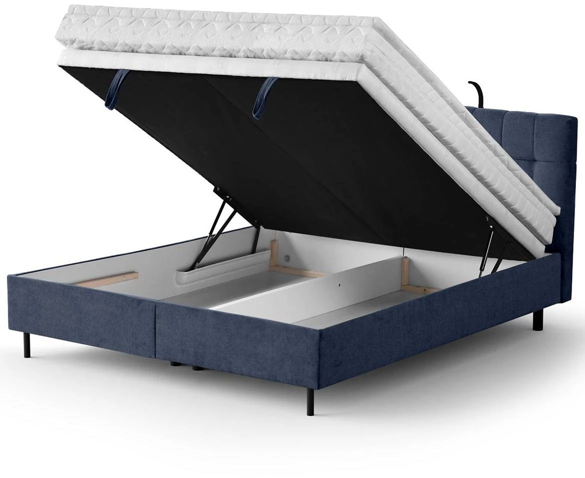 Aston 26 krevet sa prostorom za odlaganje i rasvetom 186x211x137 cm plava