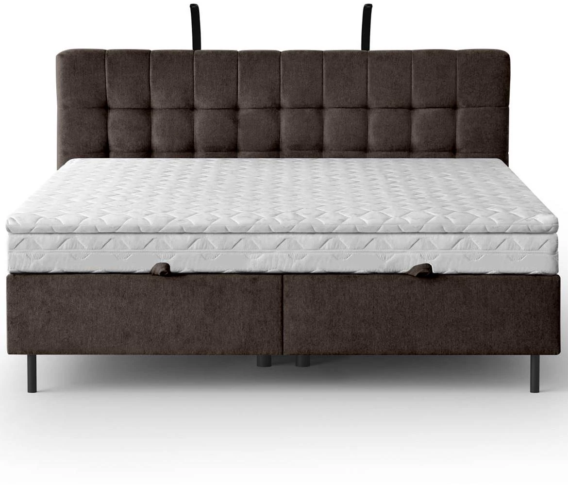 Aston 04 krevet sa prostorom za odlaganje i rasvetom 186x211x137 cm braon