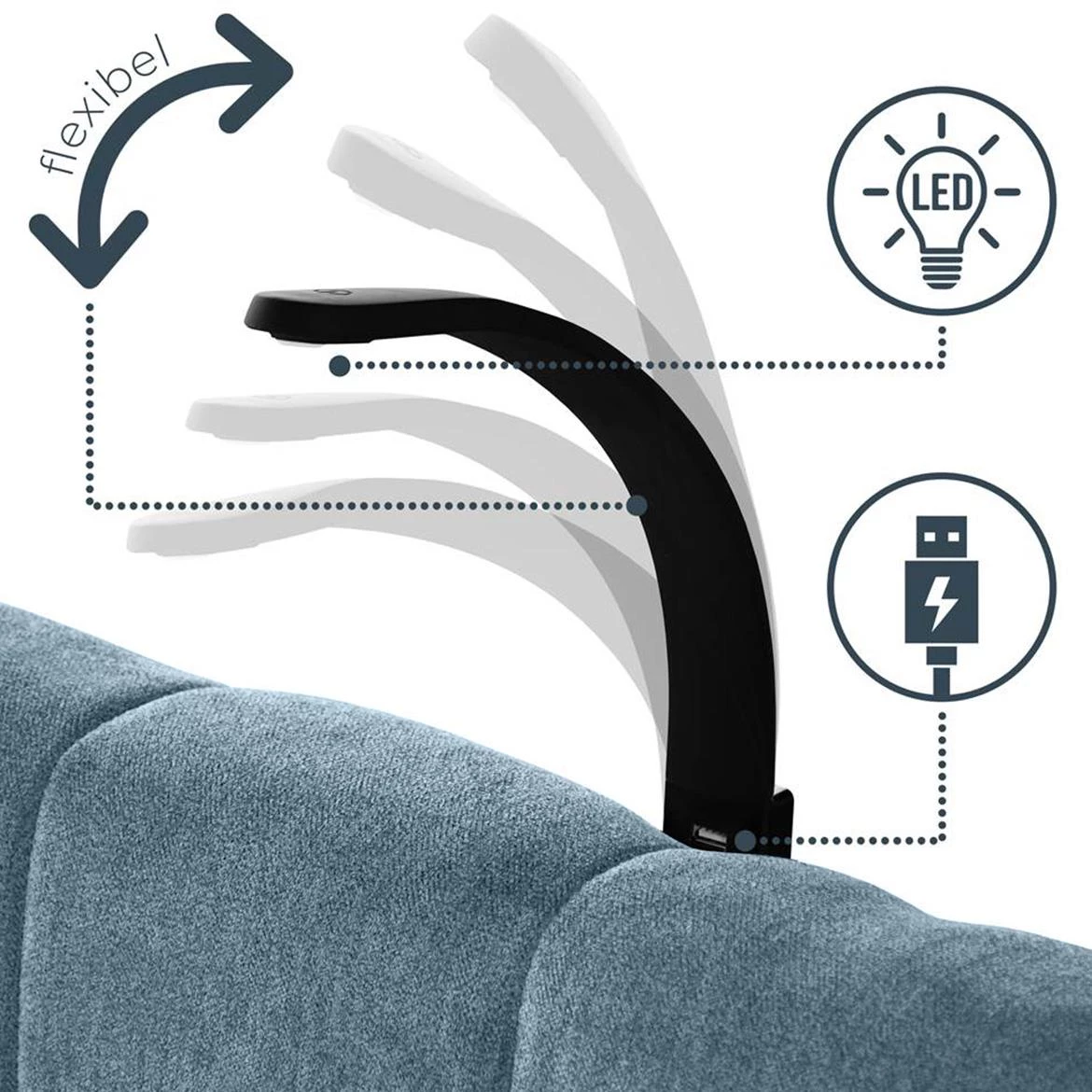 Aston 12 krevet sa prostorom za odlaganje i rasvetom 186x211x137 cm plava
