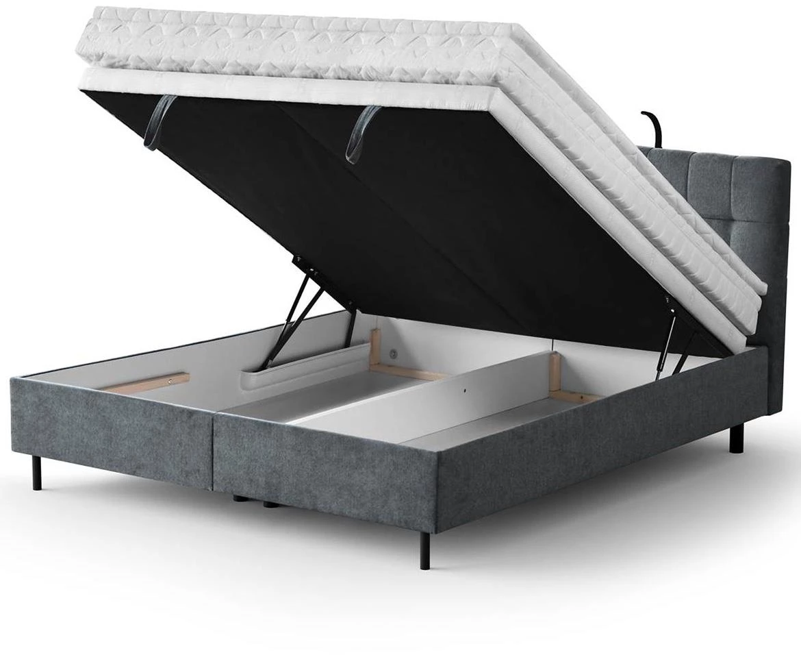 Aston 17 krevet sa prostorom za odlaganje i rasvetom 186x211x137 cm antracit