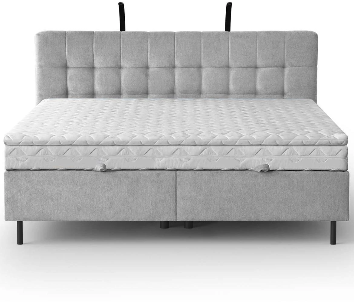 Aston 15 krevet sa prostorom za odlaganje i rasvetom 166x211x137 cm siva