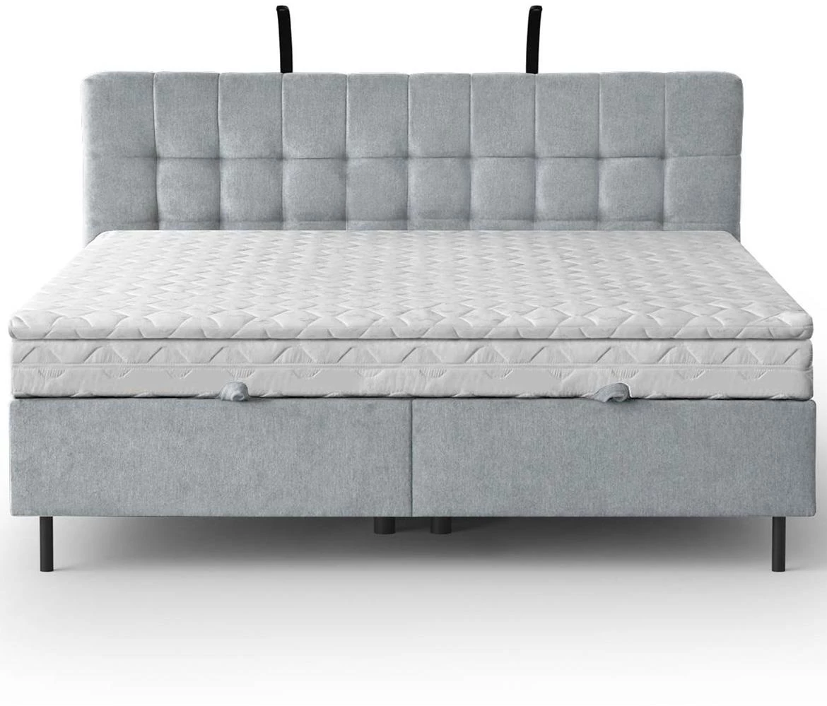 Aston 16 krevet sa prostorom za odlaganje i rasvetom 166x211x137 cm siva