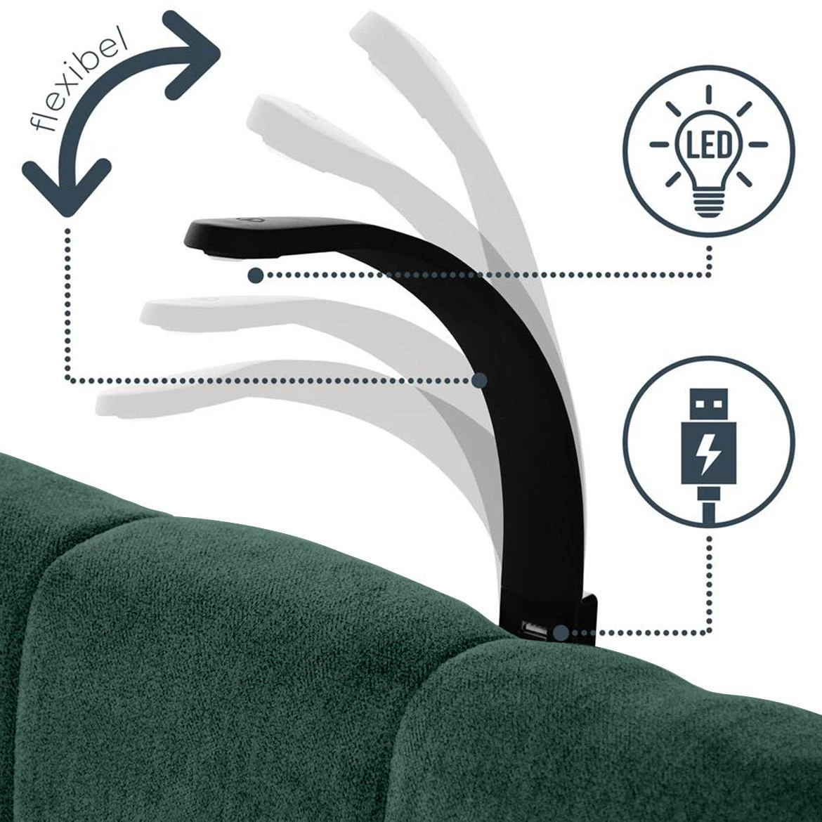 Aston 27 krevet sa prostorom za odlaganje i rasvetom 166x211x137 cm zelena