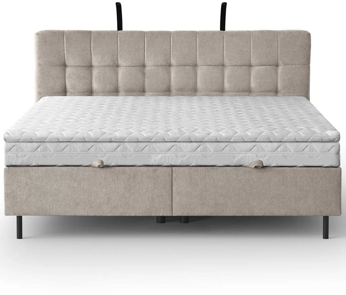 Aston 02 krevet sa prostorom za odlaganje i rasvetom 166x211x137 cm bež