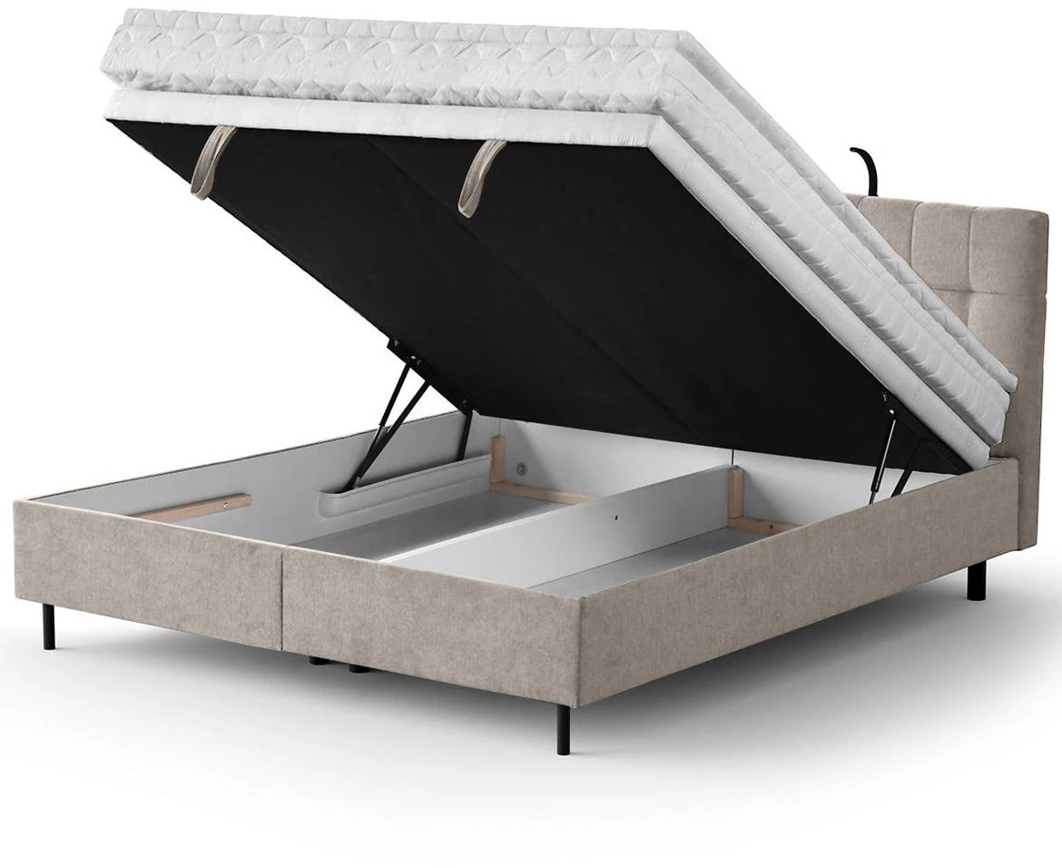Aston 02 krevet sa prostorom za odlaganje i rasvetom 166x211x137 cm bež