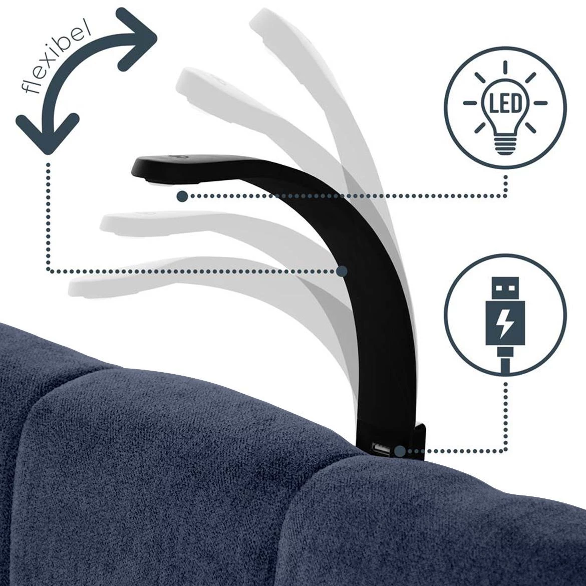 Aston 26 krevet sa prostorom za odlaganje i rasvetom 146x211x137 cm plava