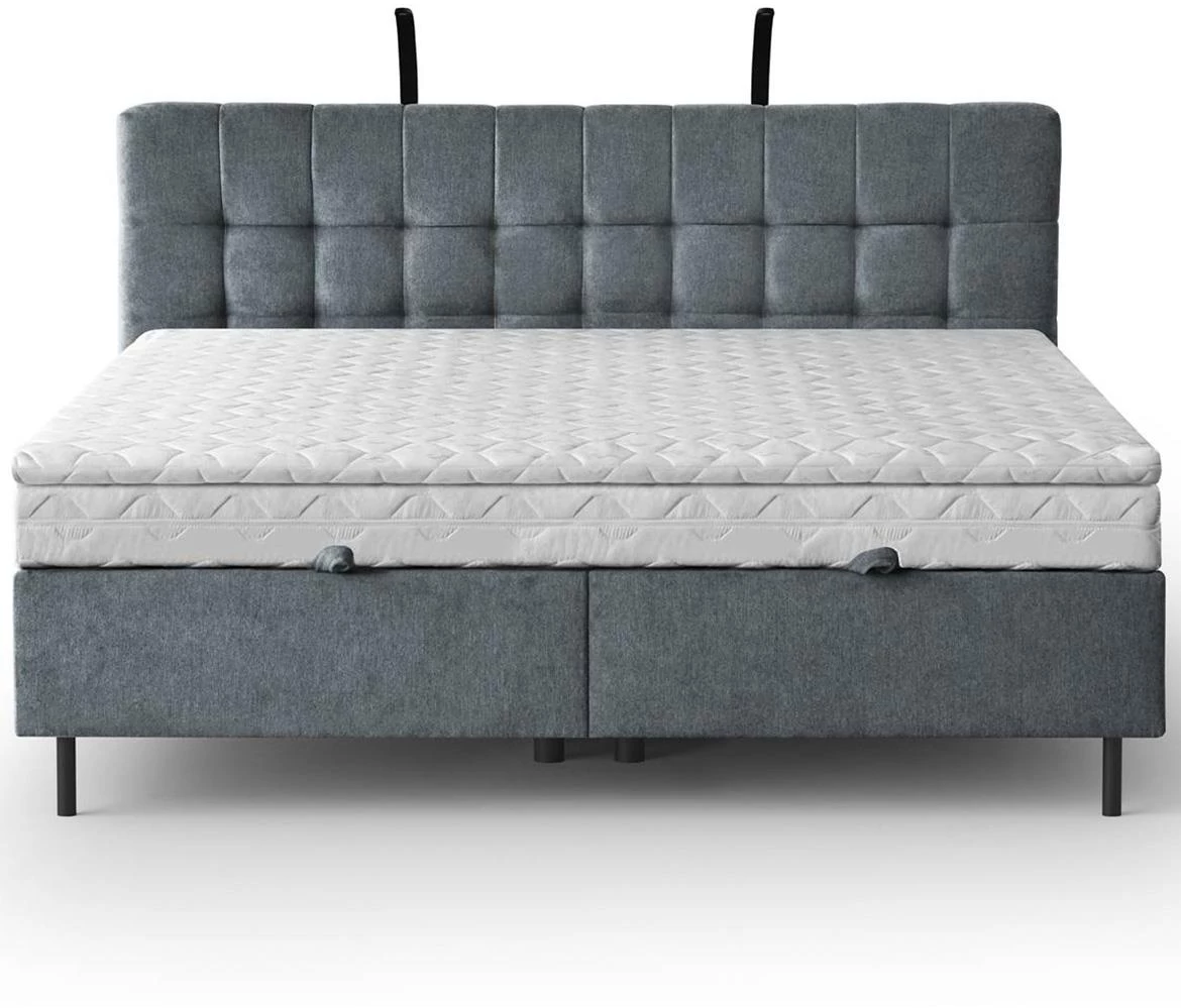 Aston 17 krevet sa prostorom za odlaganje i rasvetom 146x211x137 cm antracit