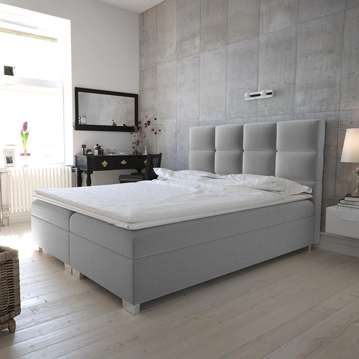 Alfa 13 krevet sa prostorom za odlaganje 180x213x116 cm siva