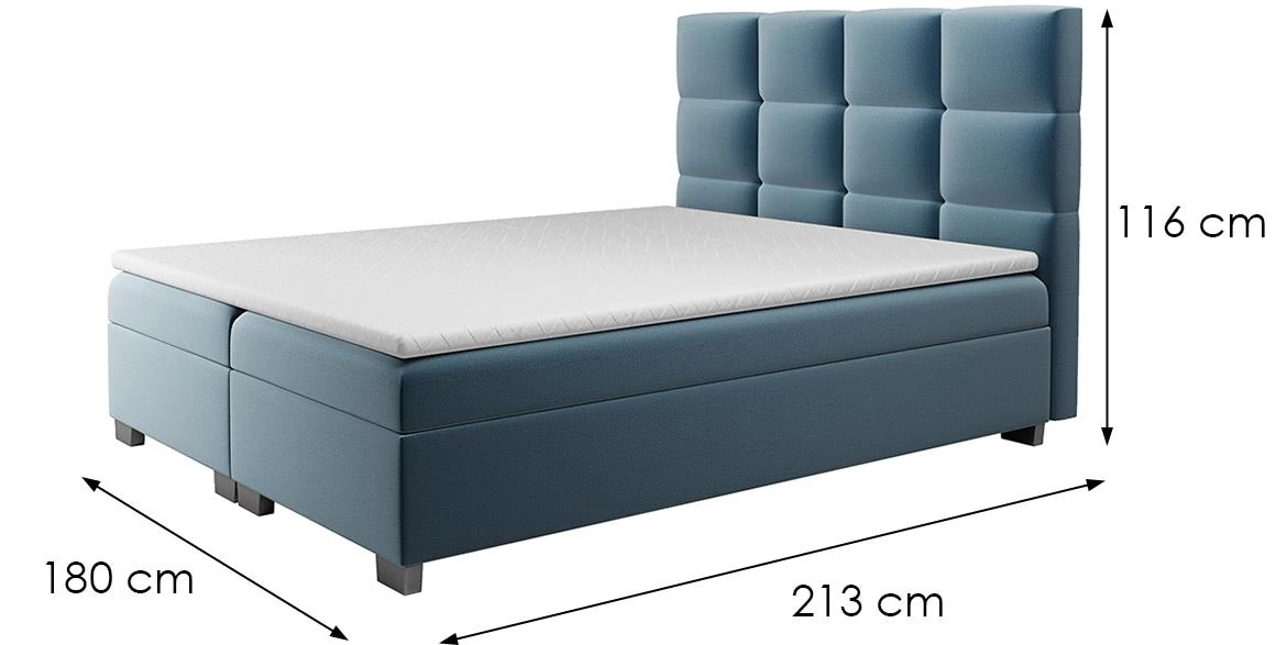 Alfa 14 krevet sa prostorom za odlaganje 180x213x116 cm plava