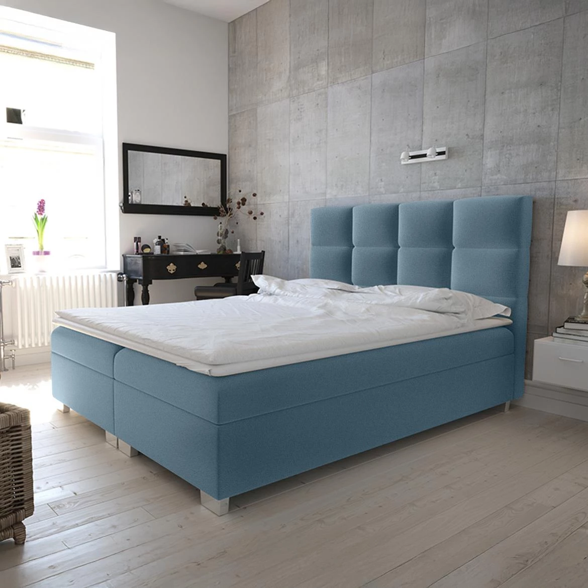 Alfa 14 krevet sa prostorom za odlaganje 180x213x116 cm plava