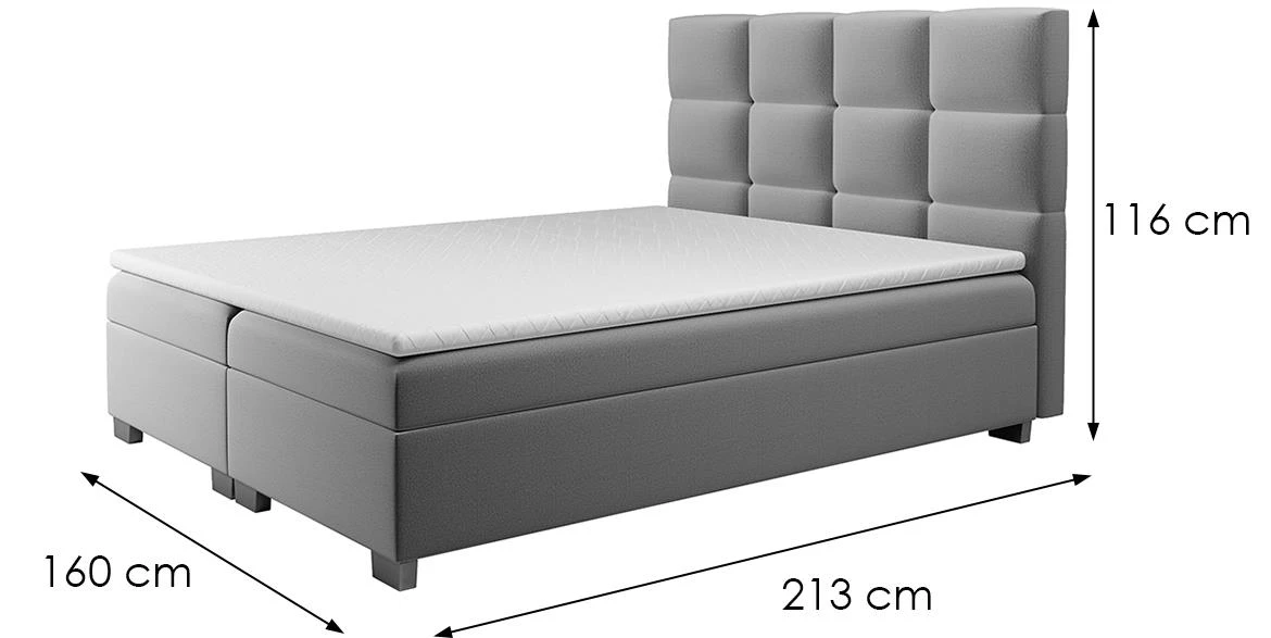 Alfa 13 krevet sa prostorom za odlaganje 160x213x116 cm siva