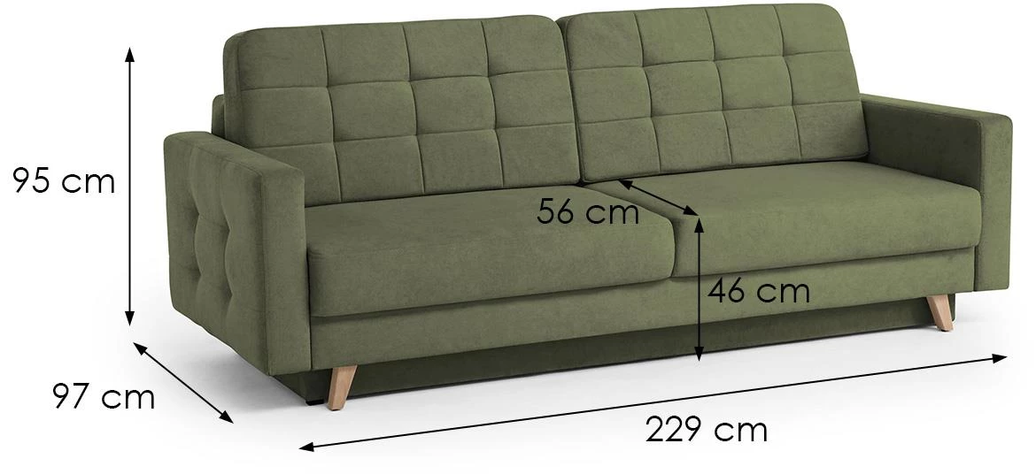 Vegas Velo 629 trosed 229x97x95 cm zelena univerzalna