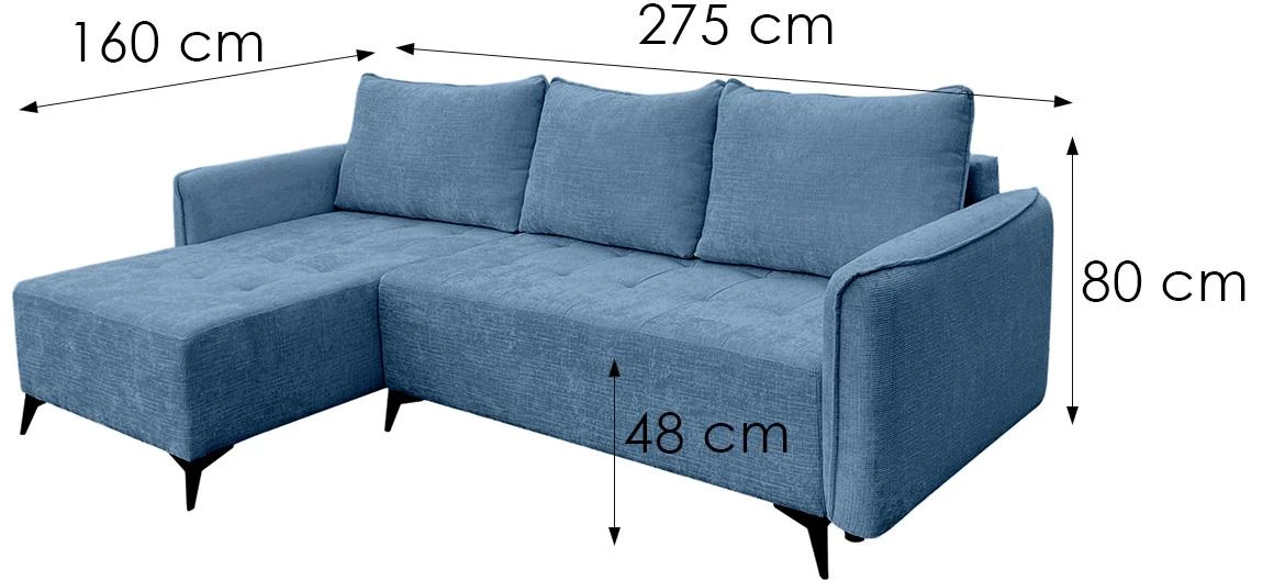 Fargo Astra 14 ugaona garnitura 275x160x80 cm plava univerzalna