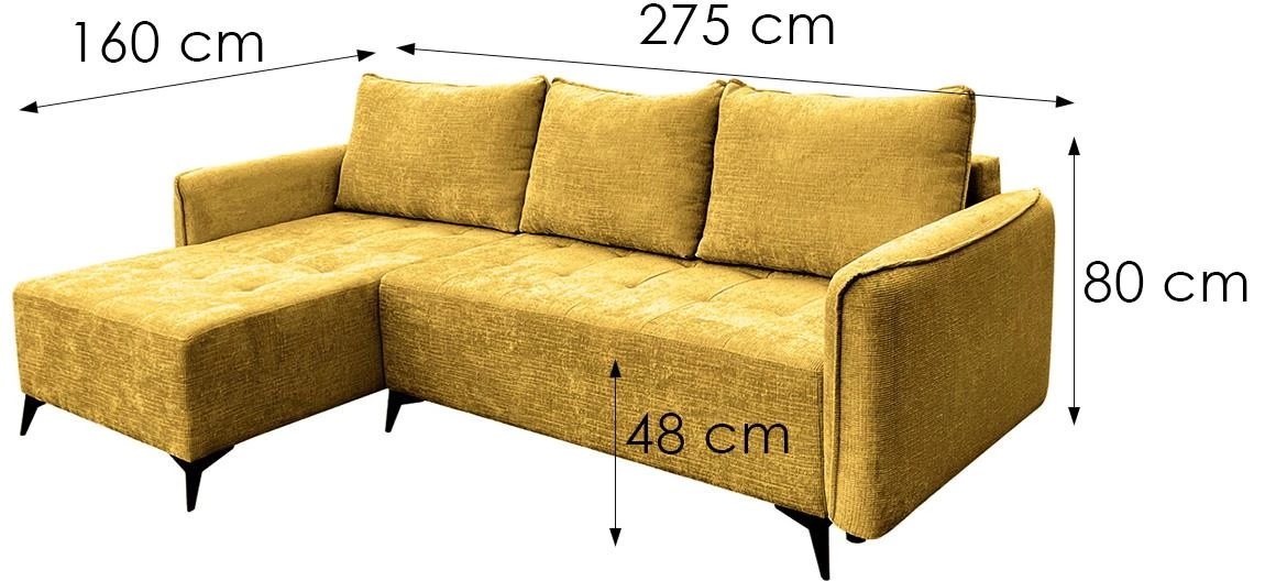 Fargo Astra 10 ugaona garnitura 275x160x80 cm senf univerzalna