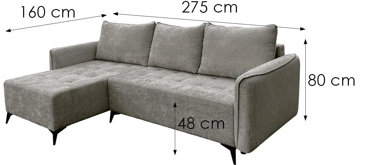 Fargo Astra 5 ugaona garnitura 275x160x80 cm smeda univerzalna