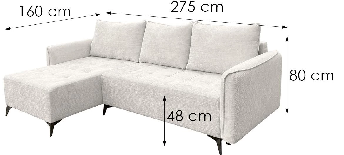 Fargo Astra 3 ugaona garnitura 275x160x80 cm bež univerzalna