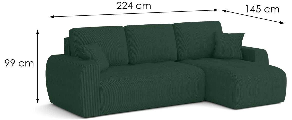 Ivo Ontario 35 ugaona garnitura 224x145x99 cm zelena univerzalna