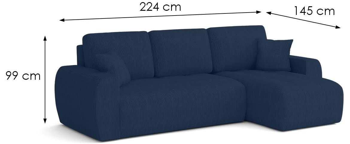 Ivo Ontario 26 ugaona garnitura  224x145x99 cm plava univerzalna