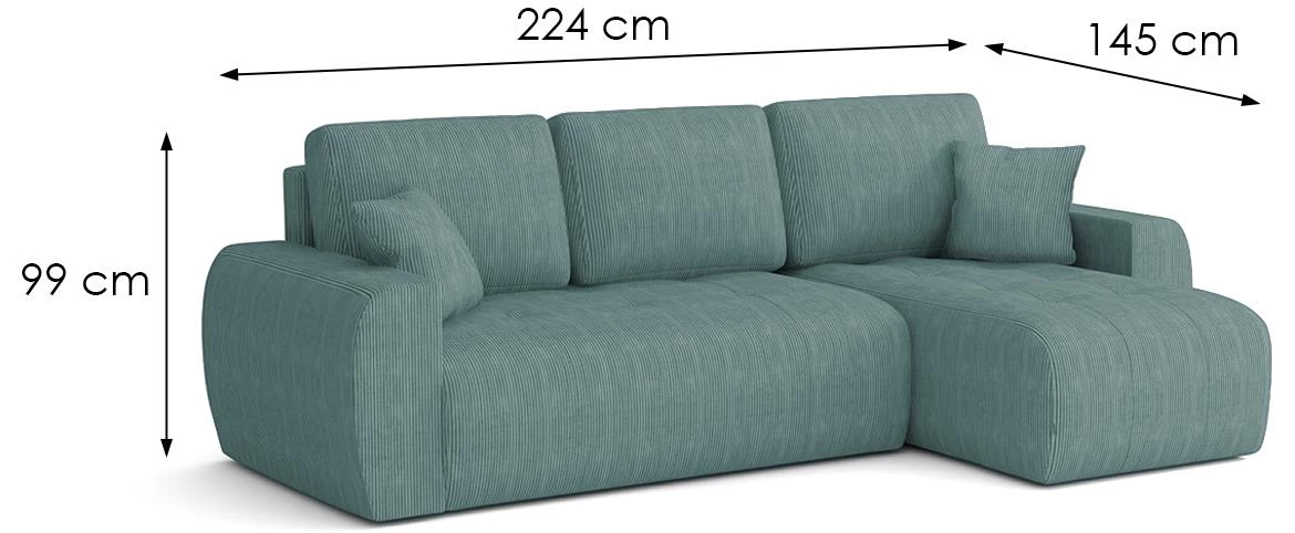 Ivo Ontario 12 ugaona garnitura 224x145x99 cm plava univerzalna