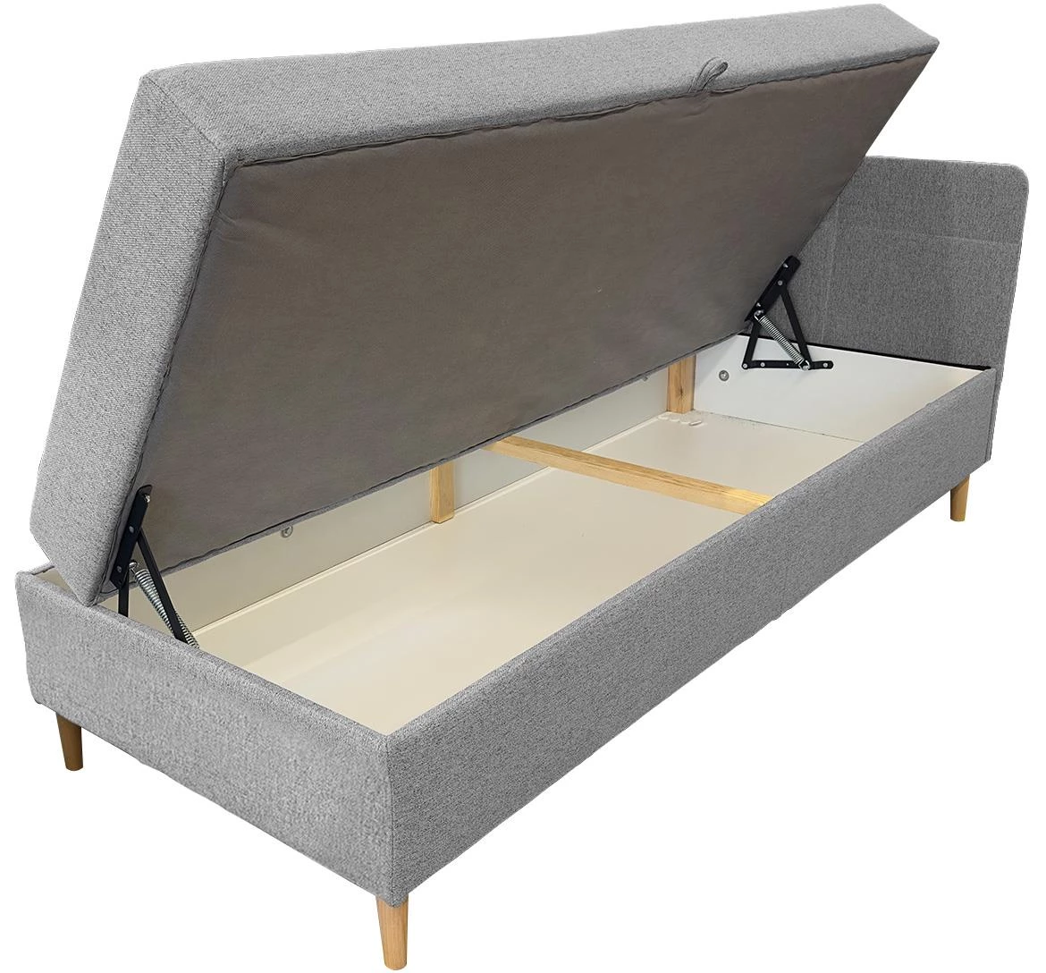 Olimp Pocket P Neve 85 krevet sa prostorom za odlaganje 204x84x82 cm siva desni