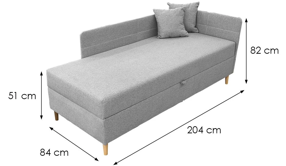 Olimp Pocket P Neve 85 krevet sa prostorom za odlaganje 204x84x82 cm siva desni
