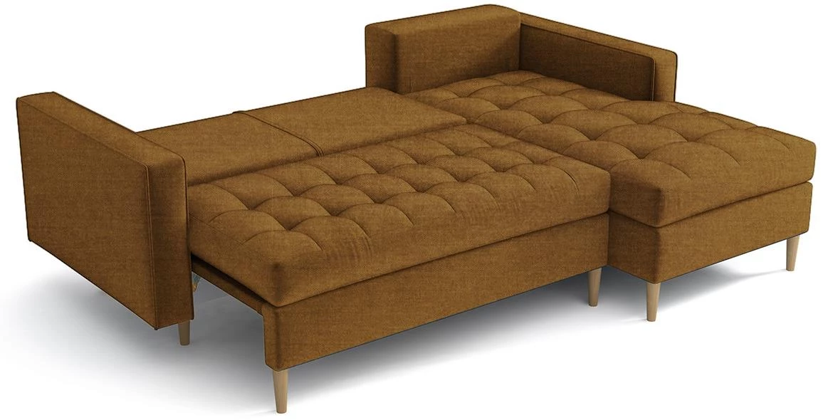 Monza Viva 9 ugaona garnitura na razvlacenje 246x172x101 cm oker desna