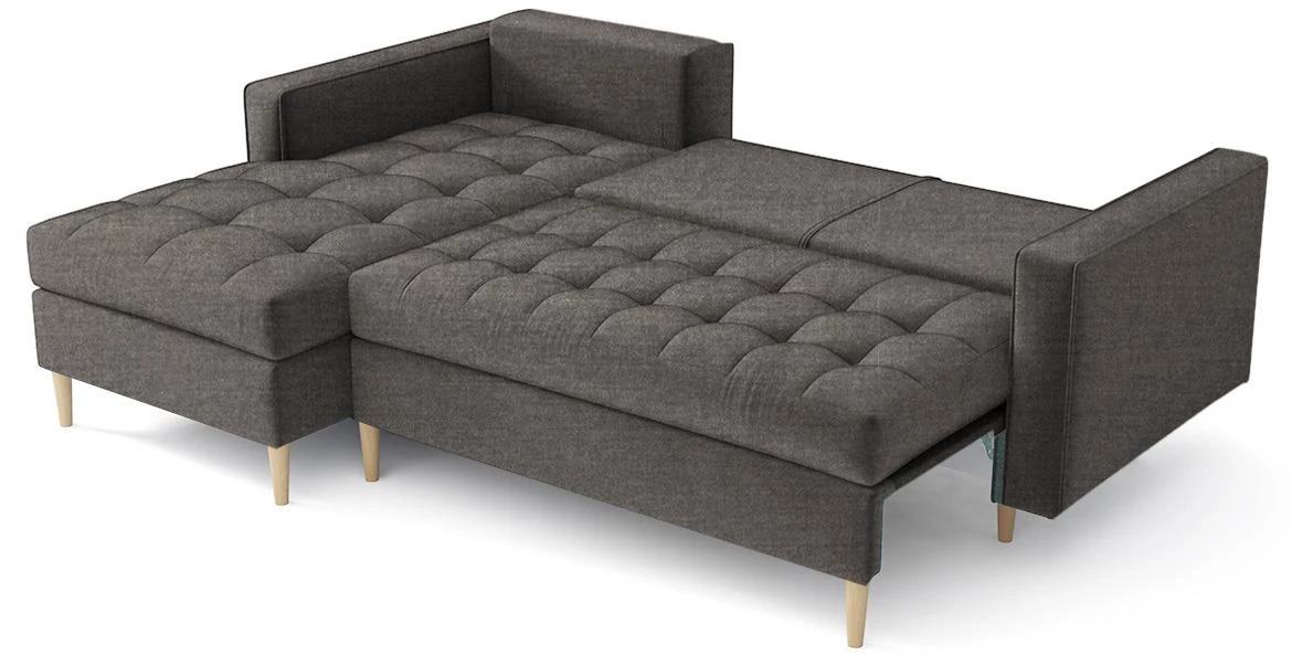 Monza Viva 5 ugaona garnitura na razvlacenje 246x172x101 cm braon leva