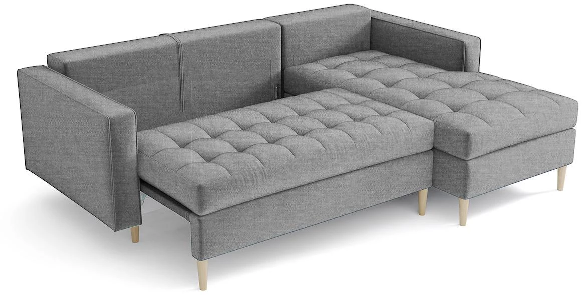 Monza Viva 14 ugaona garnitura na razvlacenje 246x172x101 cm siva desna