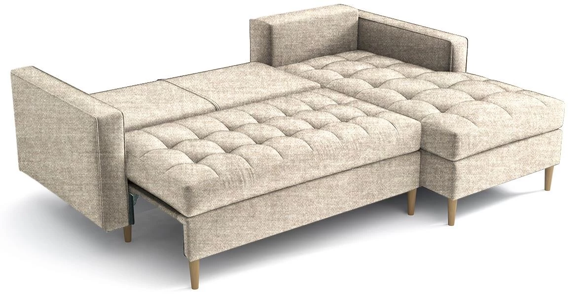 Monza Viva 2 desni ugaona garnitura na razvlacenje 246x172x101 cm bež desna