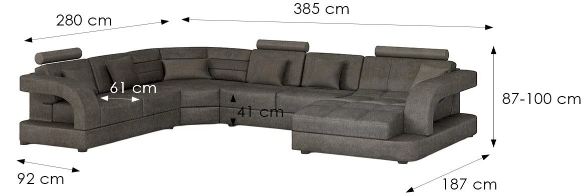 Douglas C P Morena 5 C ugaona garnitura 385x280x100 cm braon leva