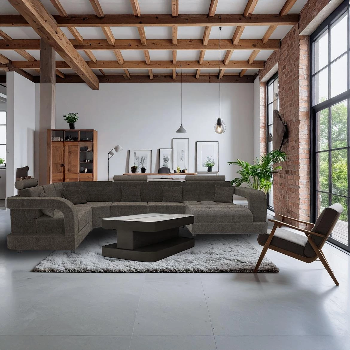 Douglas C P Morena 5 C ugaona garnitura 385x280x100 cm braon leva