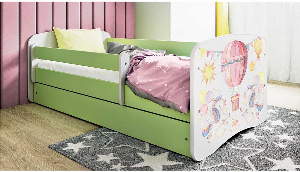 Babydreams decji krevet sa podicom 90x184x61 cm zeleni