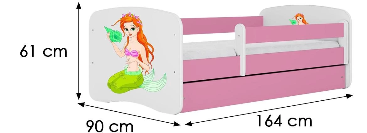 Babydreams decji krevet sa podicom 90x164x61 cm ružicasti
