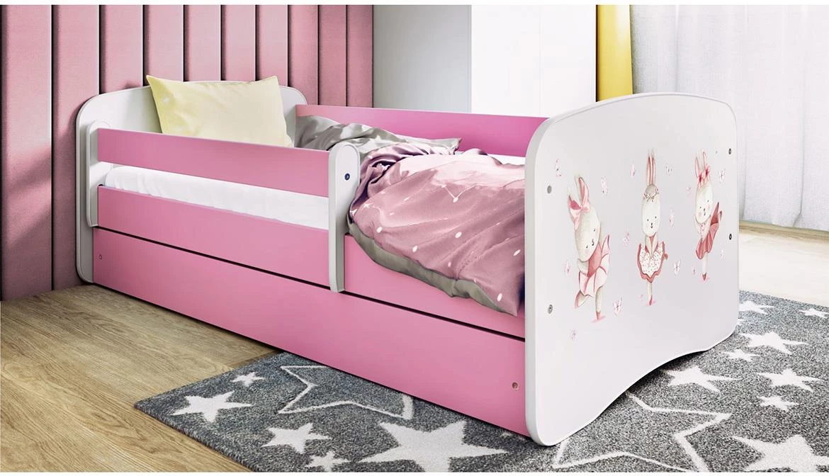 Babydreams decji krevet sa podicom 90x184x61 cm rozi