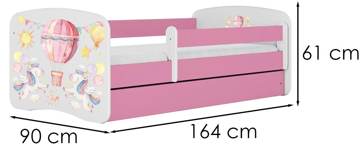 Babydreams decji krevet sa podicom 90x164x61 cm ružicasti