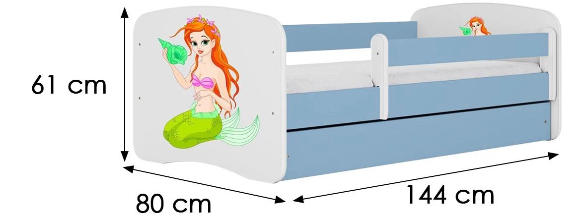 Babydreams decji krevet sa podicom 80x144x61 cm plavi