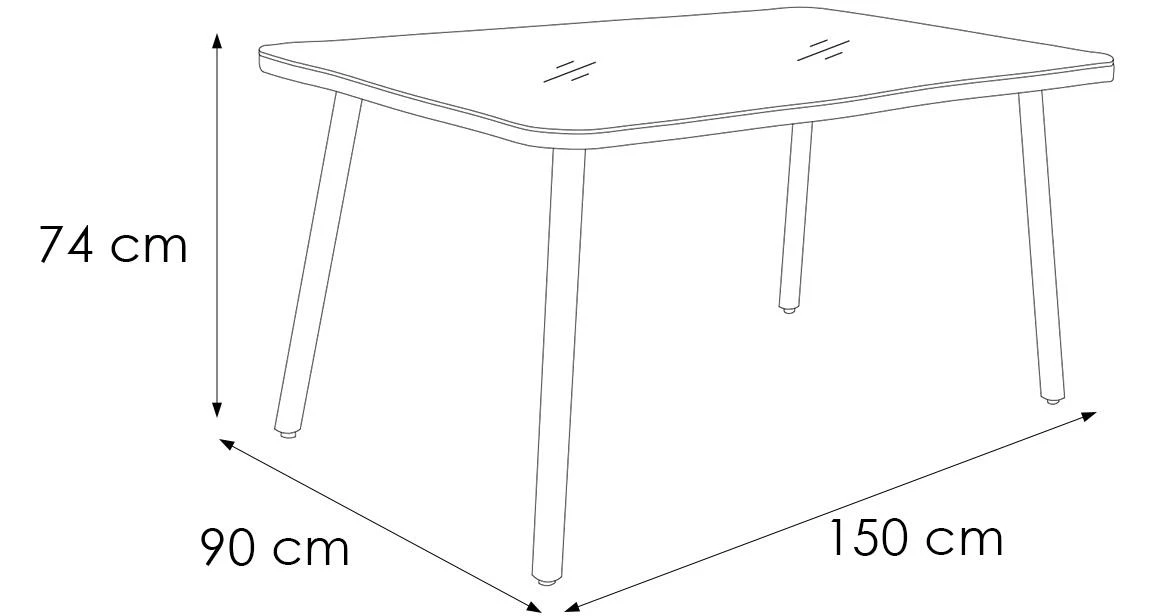 Baštenski metalni sto 150x90x74 cm, braon