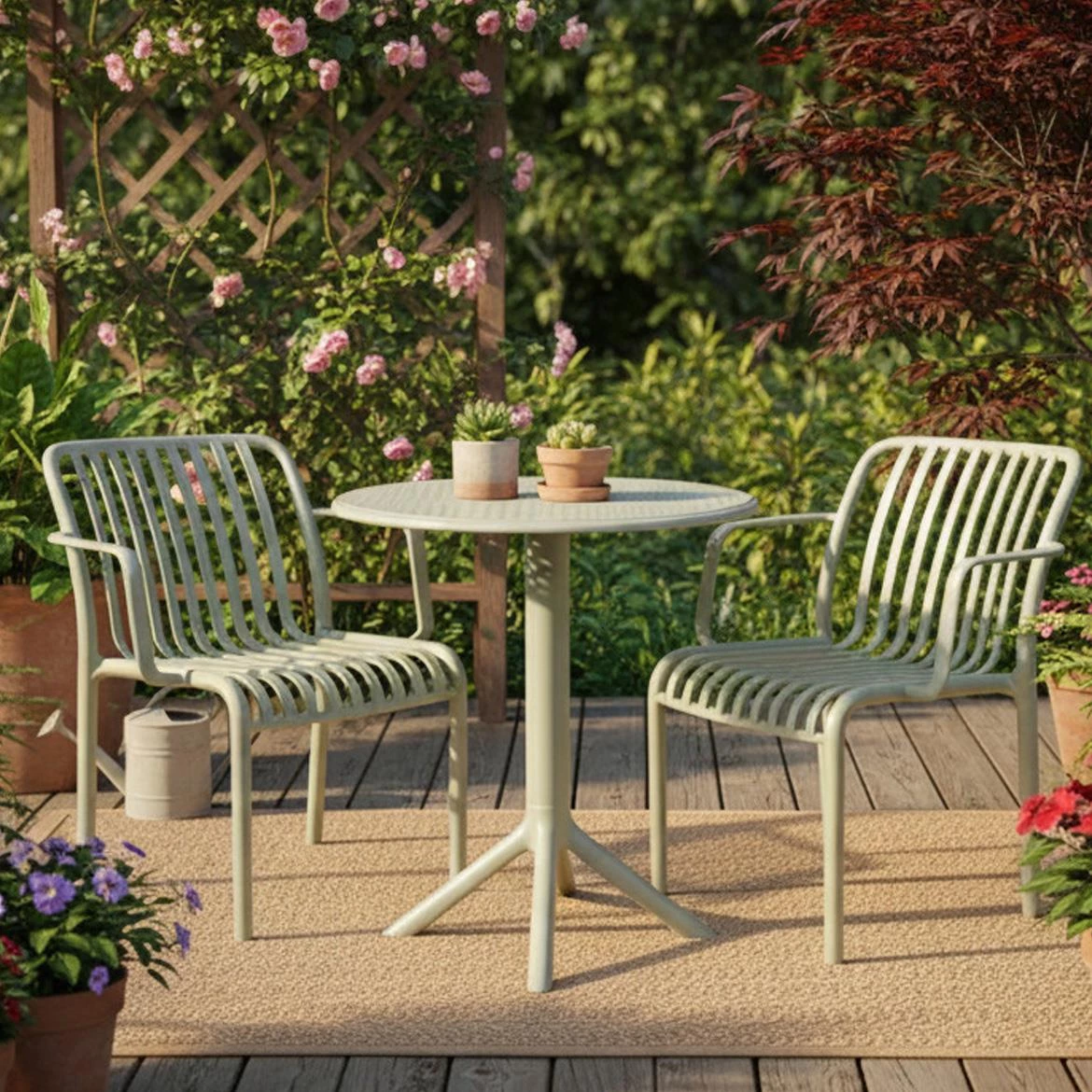 Baštenski plasticni sto D60x75 cm, zelenaai