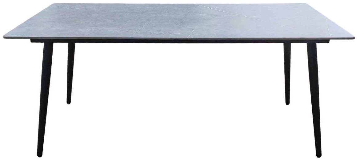 Elio baštenski alu sto 180x90x75 cm crni/kaljeno staklo