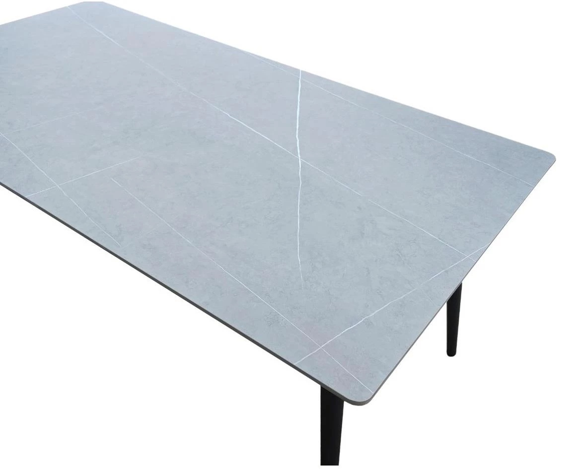 Elio baštenski alu sto 180x90x75 cm crni/kaljeno staklo