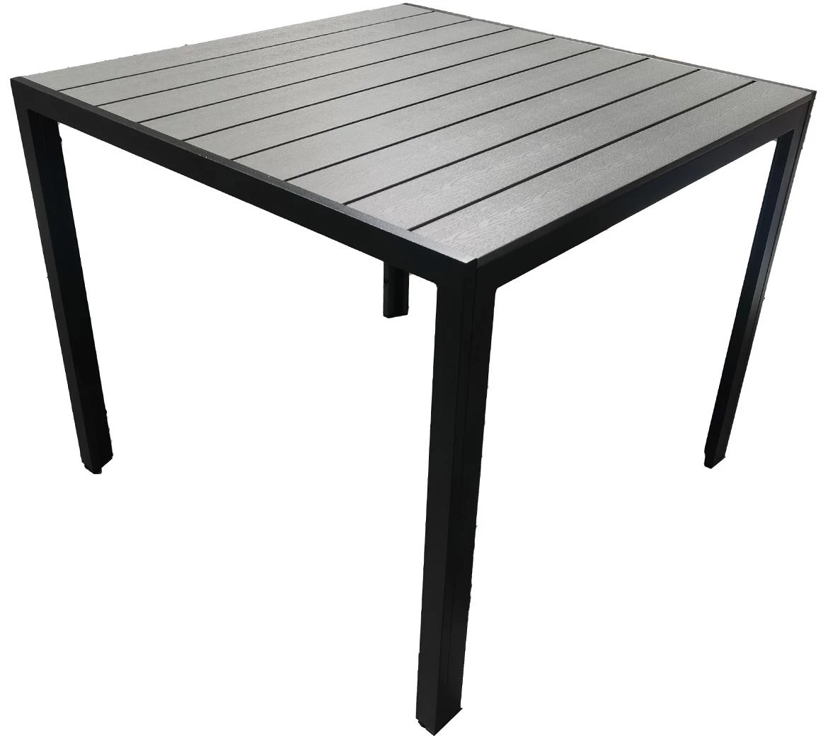 Douglas baštenski sto 90x90 cm, sivo/crni