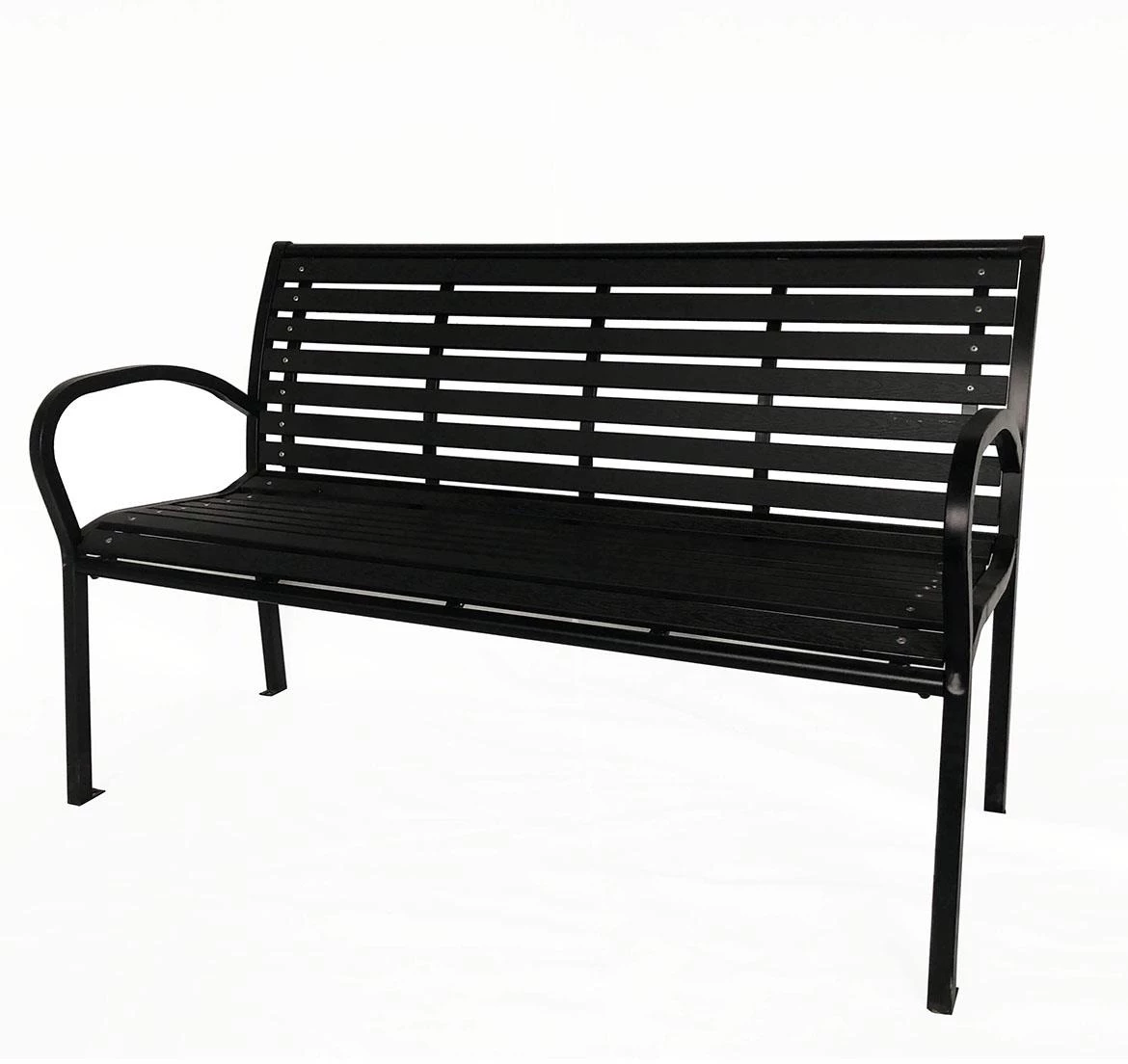 Baštenska klupa sa rukonaslonima 125x60x80 cm, crna