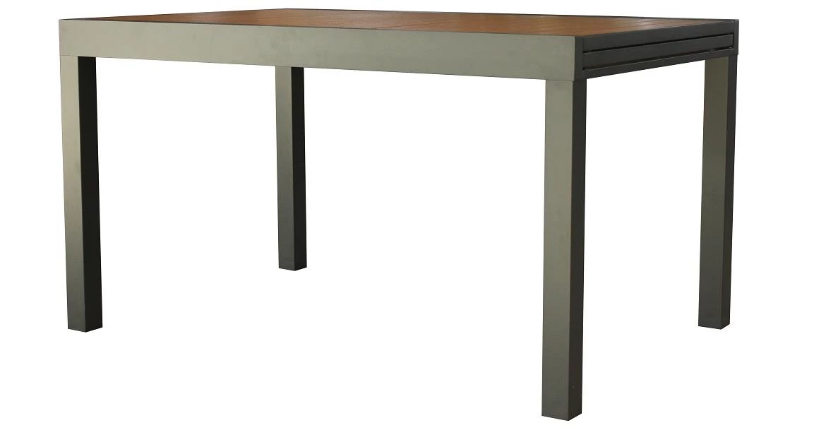 Alu baštenski sto na razvlacenje 135(270)x90x75 cm, sivo/braon