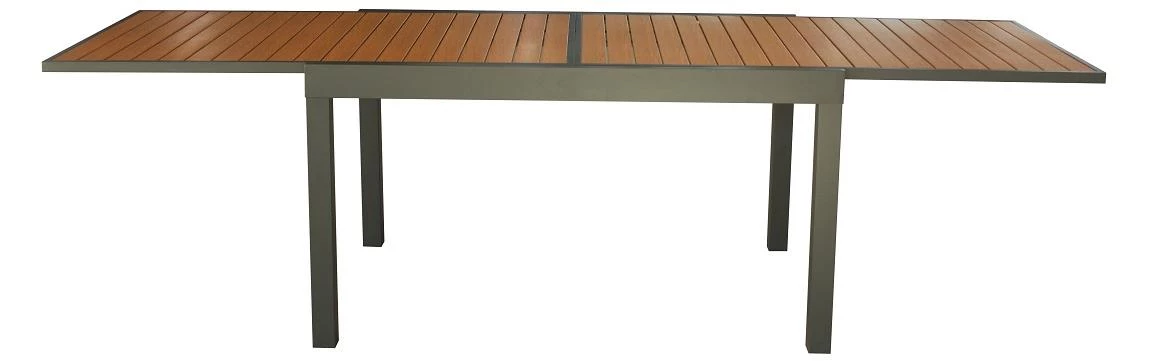 Alu baštenski sto na razvlacenje 135(270)x90x75 cm, sivo/braon