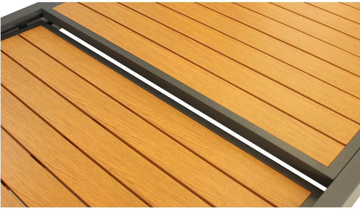 Alu baštenski sto na razvlacenje 135(270)x90x75 cm, sivo/braon