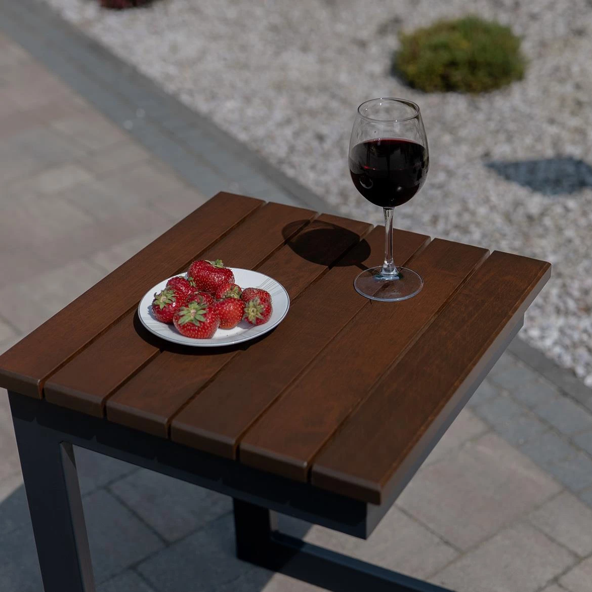 Baštenski stocic 43x43x57 cm, orah/crni