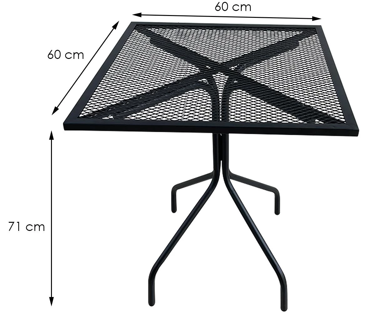 Baštenski metalni sto D60x71 cm, crni
